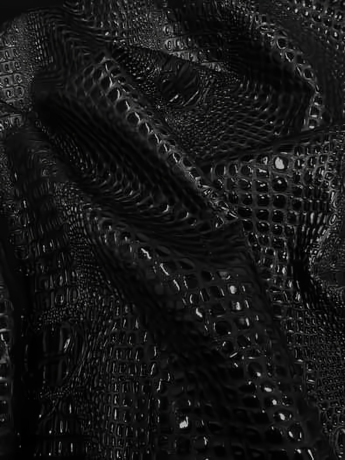 Panther Black Florida Gator 3D Embossed Vinyl Fabric