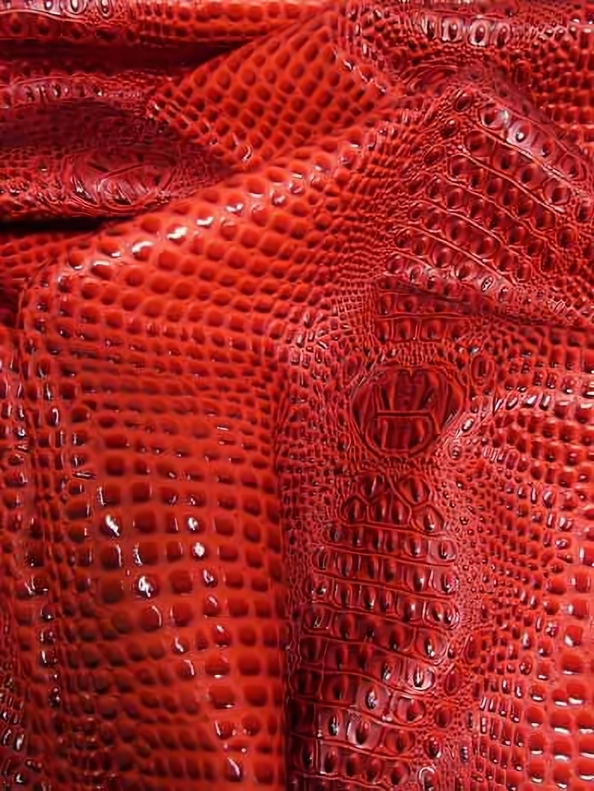Dragon Red Florida Gator 3D Embossed Vinyl Fabric by the Yard