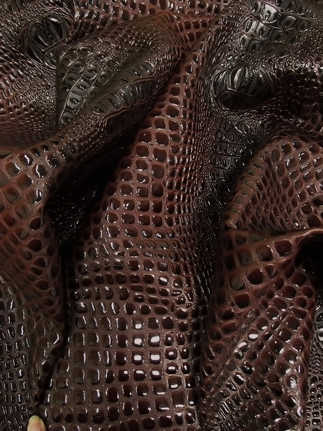 Hickory Red Florida Gator 3D Embossed Vinyl Fabric