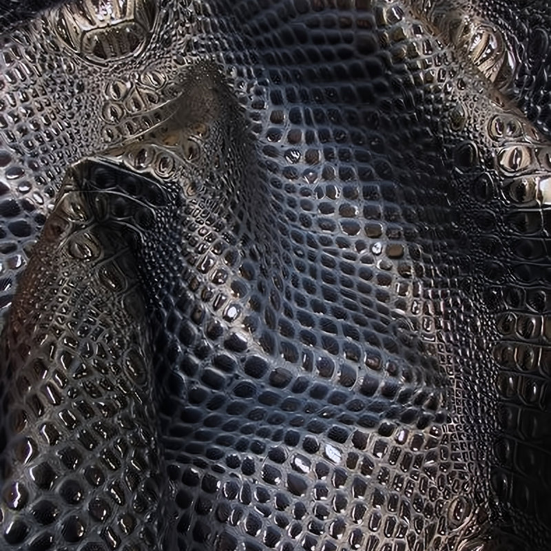 Mystic Blue Florida Gator 3D Embossed Vinyl Fabric