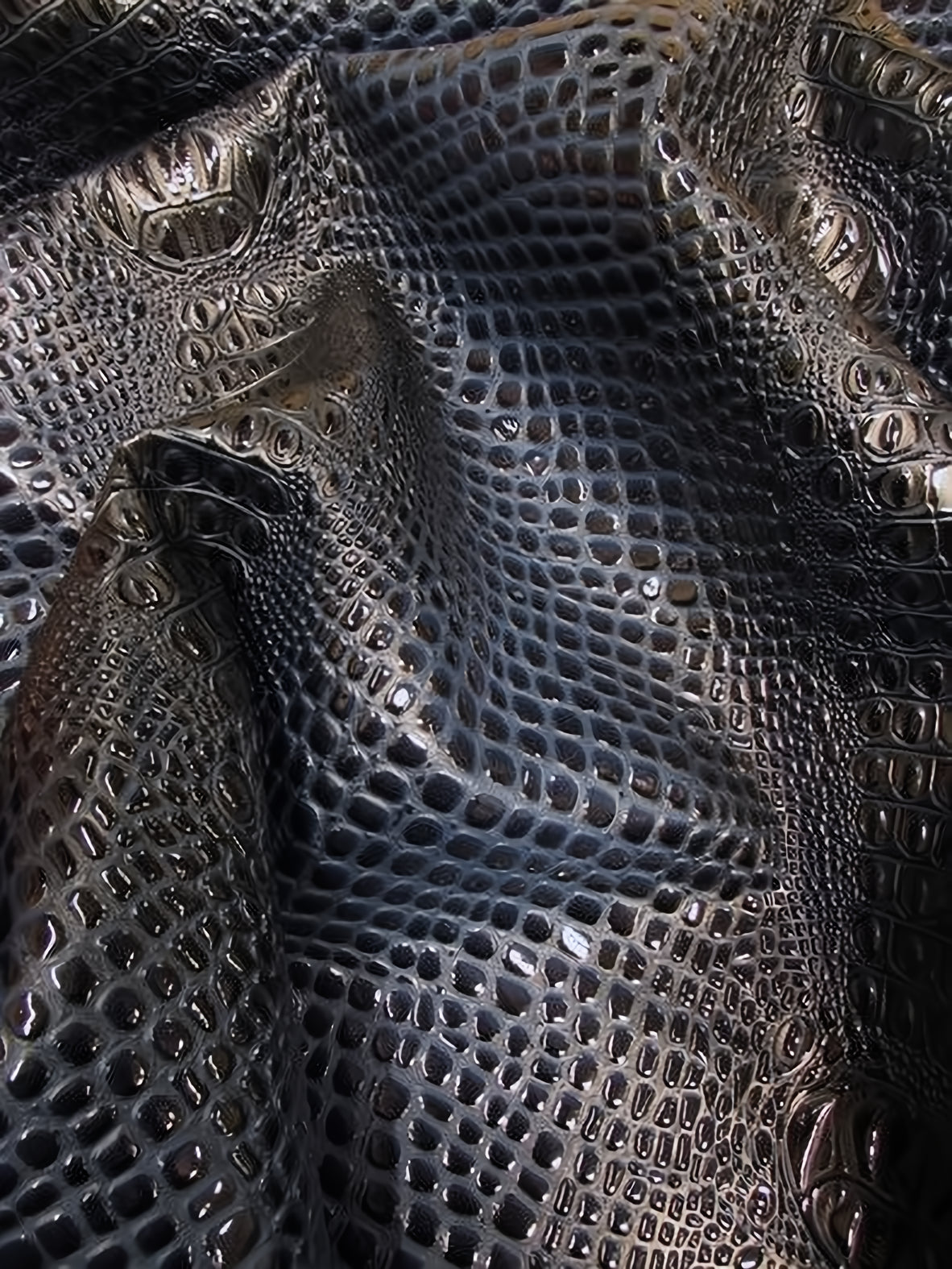 Mystic Blue Florida Gator 3D Embossed Vinyl Fabric