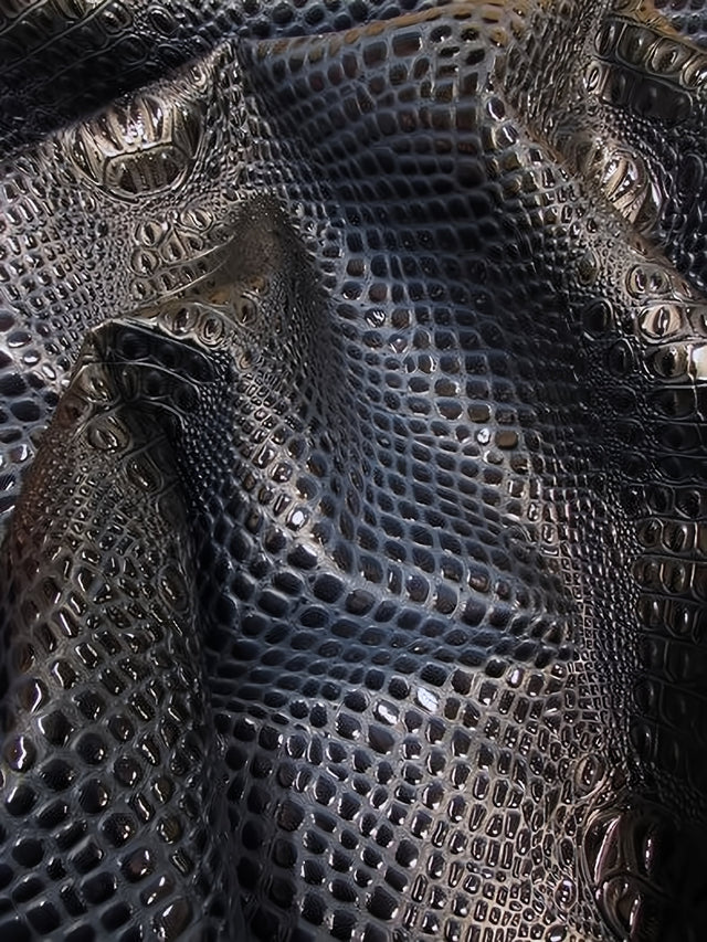 Mystic Blue Florida Gator 3D Embossed Vinyl Fabric