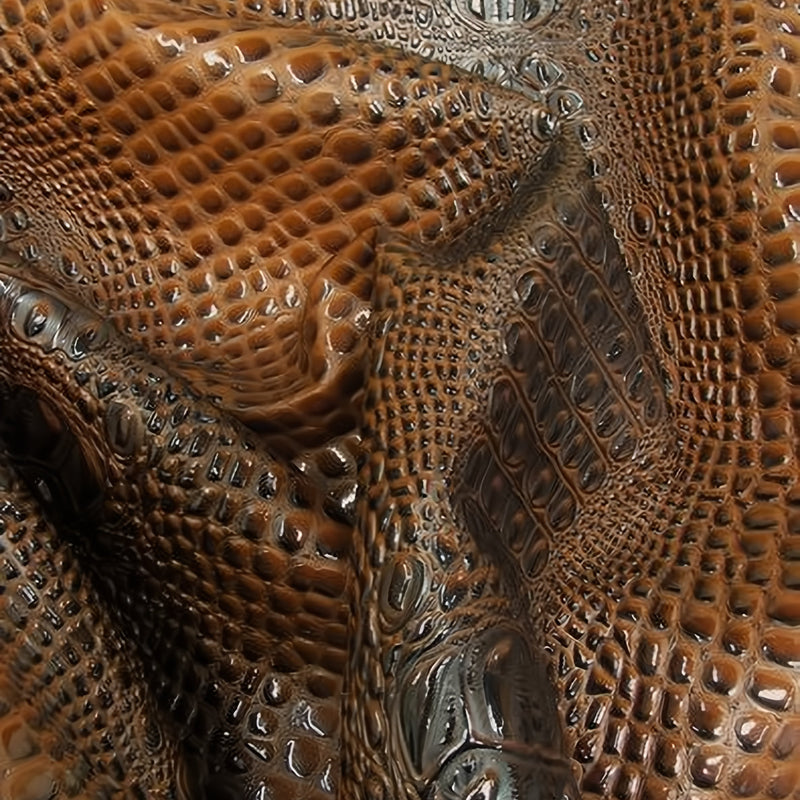 Honey Caramel Florida Gator 3D Embossed Vinyl Fabric