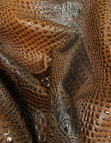 Honey Caramel Florida Gator 3D Embossed Vinyl Fabric