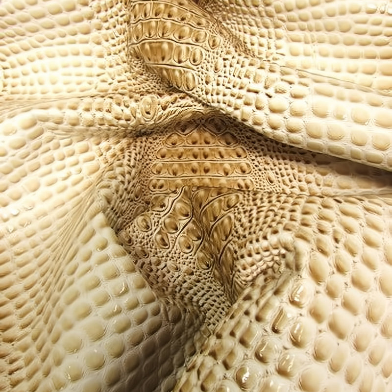 Western Cream Florida Gator 3D Embossed Vinyl Fabric