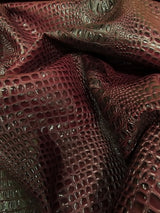 3D Embossed Vinyl Fabric Dark Wine Florida Gator by the Yard