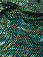 Shiny Diamond Faux Sequins Glitter Waves Polyester Spandex Fabric - Black/Teal, Green, Purple, Fuchsia, Red, Diamond Pattern, 58-60" Width