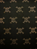 Mini Metallic Dew Drop Poison Design Studs On Black Stretch Polyester Spandex Fabric - Black/Red, Black/Gold, 54/56" Width