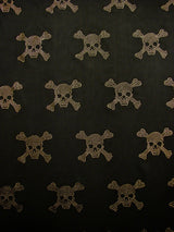 Mini Metallic Dew Drop Poison Design Studs On Black Stretch Polyester Spandex Fabric - Black/Red, Black/Gold, 54/56" Width