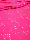 Polyester Knit Jersey Fabric - 3Mm Silver Hologram Circle, Light Weight, 58"-60" Wide