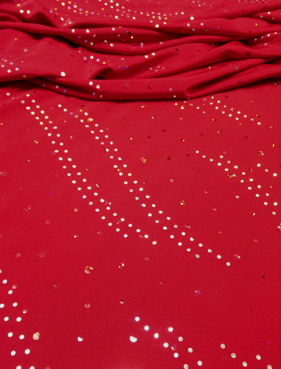 Polyester Knit Jersey Fabric - 3Mm Silver Hologram Circle, Light Weight, 58"-60" Wide