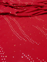 Polyester Knit Jersey Fabric - 3Mm Silver Hologram Circle, Light Weight, 58"-60" Wide