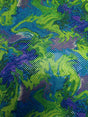 Multi-Color Oil-Slick Pattern Polyester Spandex Fabric - Shiny Holographic Faux Sequins, 58"-60" Width