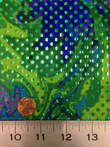 Multi-Color Oil-Slick Pattern Polyester Spandex Fabric - Shiny Holographic Faux Sequins, 58"-60" Width
