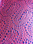 Stars And Stripes Hologram Foil Stretch Polyester Spandex Fabric - Fuchsia/Silver, Lime Green/Silver, Holographic Metallic Foil, 58"-60" Width