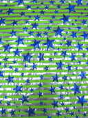 Stars And Stripes Hologram Foil Stretch Polyester Spandex Fabric - Fuchsia/Silver, Lime Green/Silver, Holographic Metallic Foil, 58"-60" Width