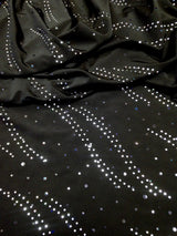 Polyester Knit Jersey Fabric - 3Mm Silver Hologram Circle, Light Weight, 58"-60" Wide