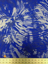 Abstract Splash Big Pattern 3 Tone Matte Silver Gray Foil Nylon Spandex Fabric - Royal, Purple, Hot Pink, Black, White, Red, Abstract Pattern, 58"-60" Width