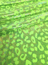 Cheetah Pattern Shiny Rainbow Pebble Foil On Bright Heavy Stretch Nylon Spandex Fabric - Black, Lime Green, Neon Fuchsia, Purple, Cheetah Pattern, 58" - 60" Wide