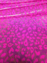 Cheetah Pattern Shiny Rainbow Pebble Foil On Bright Heavy Stretch Nylon Spandex Fabric - Black, Lime Green, Neon Fuchsia, Purple, Cheetah Pattern, 58" - 60" Wide