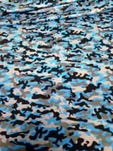 Mini Camouflage Pattern Matte Foil Nylon Spandex Fabric - Black/Silver, Neon Fuchsia, Neon Turquoise, Neon Lime Green, 58"-60" Width