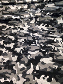 Mini Camouflage Pattern Matte Foil Nylon Spandex Fabric - Black/Silver, Neon Fuchsia, Neon Turquoise, Neon Lime Green, 58"-60" Width