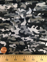 Mini Camouflage Pattern Matte Foil Nylon Spandex Fabric - Black/Silver, Neon Fuchsia, Neon Turquoise, Neon Lime Green, 58"-60" Width