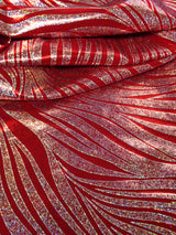 Zebra Pattern Shiny Holographic Foil Nylon Spandex Fabric - Zebra Pattern, Royal, Red, Purple, 58"-60" Width