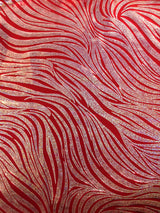 Zebra Pattern Shiny Holographic Foil Nylon Spandex Fabric - Zebra Pattern, Royal, Red, Purple, 58"-60" Width