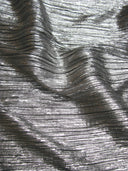 Shiny Metallic Computer Foil Polyester Fabric - Black Mini Pleat, Silver, Gold, 58"-60" Width