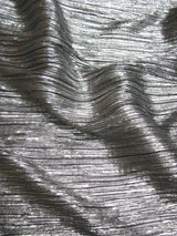 Shiny Metallic Computer Foil Polyester Fabric - Black Mini Pleat, Silver, Gold, 58"-60" Width