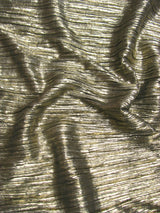 Shiny Metallic Computer Foil Polyester Fabric - Black Mini Pleat, Silver, Gold, 58"-60" Width