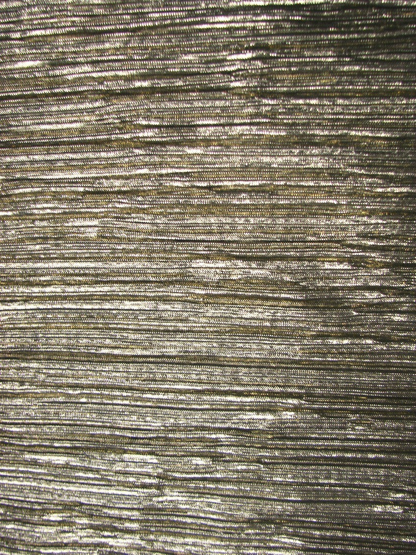 Shiny Metallic Computer Foil Polyester Fabric - Black Mini Pleat, Silver, Gold, 58"-60" Width