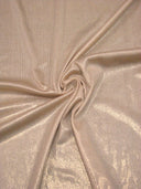 Gold Shiny Foil On Cream Stretch Lightweight Polyester Slinky Spandex Fabric - Gold, Shiny Foil, 57 To 58 Inches Wide