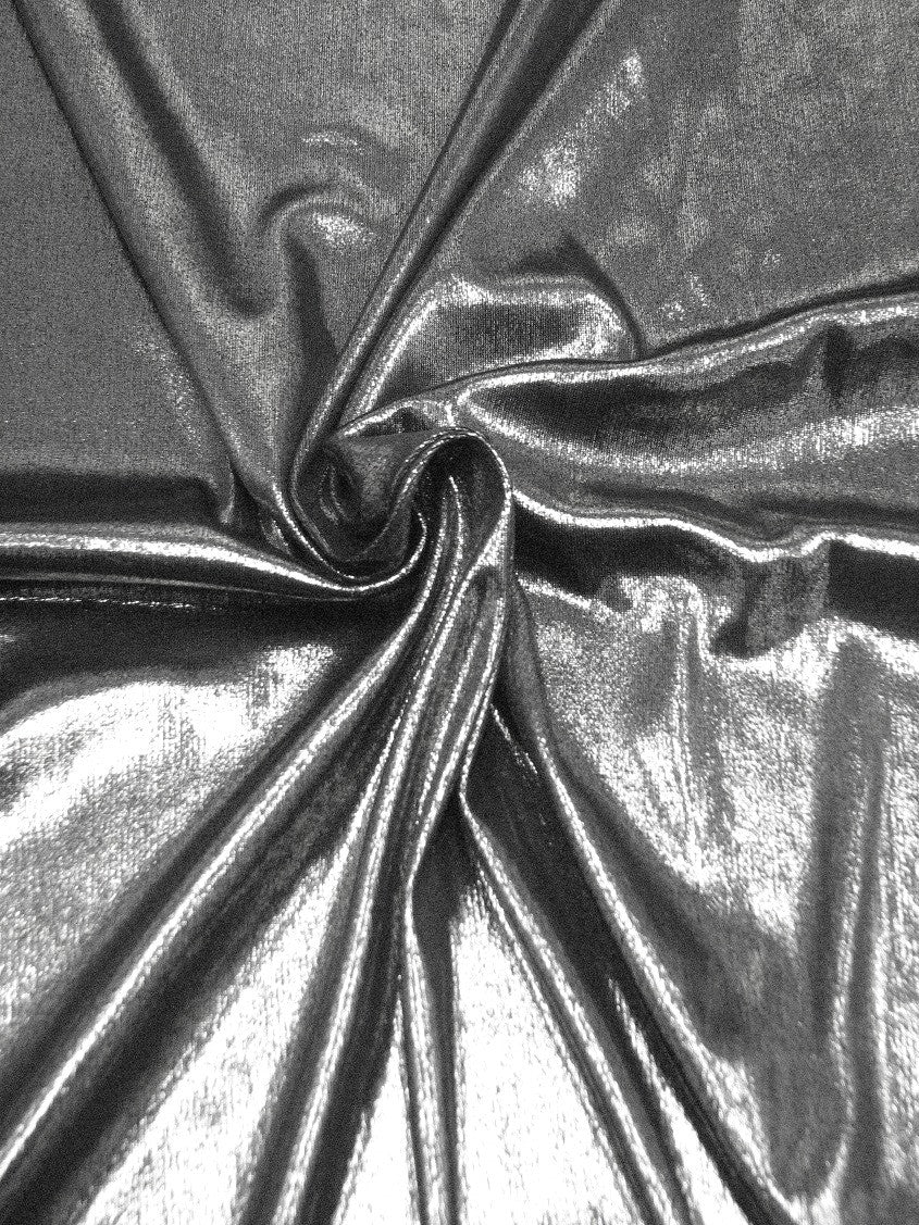 Gold Shiny Foil On Cream Stretch Lightweight Polyester Slinky Spandex Fabric - Gold, Shiny Foil, 57 To 58 Inches Wide