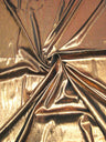 Gold Shiny Foil On Cream Stretch Lightweight Polyester Slinky Spandex Fabric - Gold, Shiny Foil, 57 To 58 Inches Wide