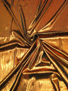Gold Shiny Foil On Cream Stretch Lightweight Polyester Slinky Spandex Fabric - Gold, Shiny Foil, 57 To 58 Inches Wide