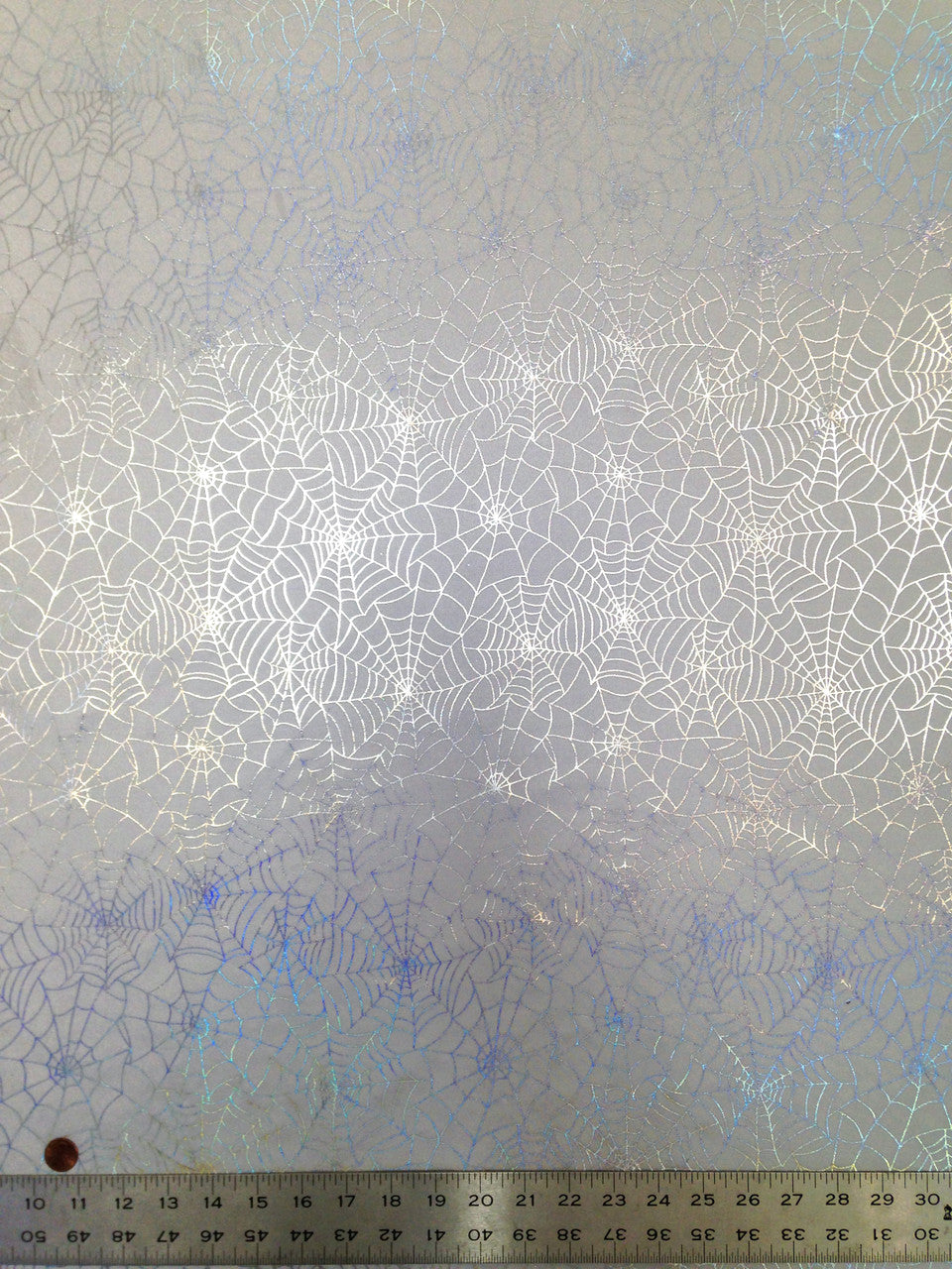 Spiderweb Pattern Shiny Silver Iridescent Foil Nylon Spandex Fabric - Black/Silver, White/Silver, Spiderweb Pattern, 58 To 60 Inches Wide