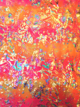 Shiny Rainbow Foil Abstract Pattern Nylon Spandex Fabric - Multi-Color Foil Abstract Pattern, 58"-60" Width