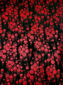 Polyester Spandex Fabric - Hologram Circles Design, Black/Red, Black/Gold, Black/Silver, 58"-60" Width