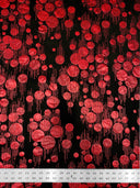 Polyester Spandex Fabric - Hologram Circles Design, Black/Red, Black/Gold, Black/Silver, 58"-60" Width