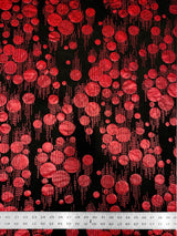 Polyester Spandex Fabric - Hologram Circles Design, Black/Red, Black/Gold, Black/Silver, 58"-60" Width
