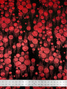 Polyester Spandex Fabric - Hologram Circles Design, Black/Red, Black/Gold, Black/Silver, 58"-60" Width