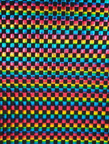 Colorful Shiny Foil Ombre Checkered Polyester Spandex Fabric - 1 Inch Checkered, 58" Width