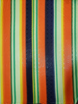 Polyester Single Spun 2 Ways Stretch Fabric - Clear Shiny Foil Stripes Design, 58/60" Width