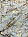 Holo Thunder Foil Print Nylon Spandex Fabric - Foil Print, Black/Silver, 58-60" Width