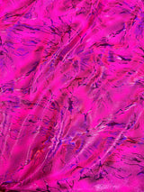 Holo Thunder Foil Print Nylon Spandex Fabric - Foil Print, Black/Silver, 58-60" Width