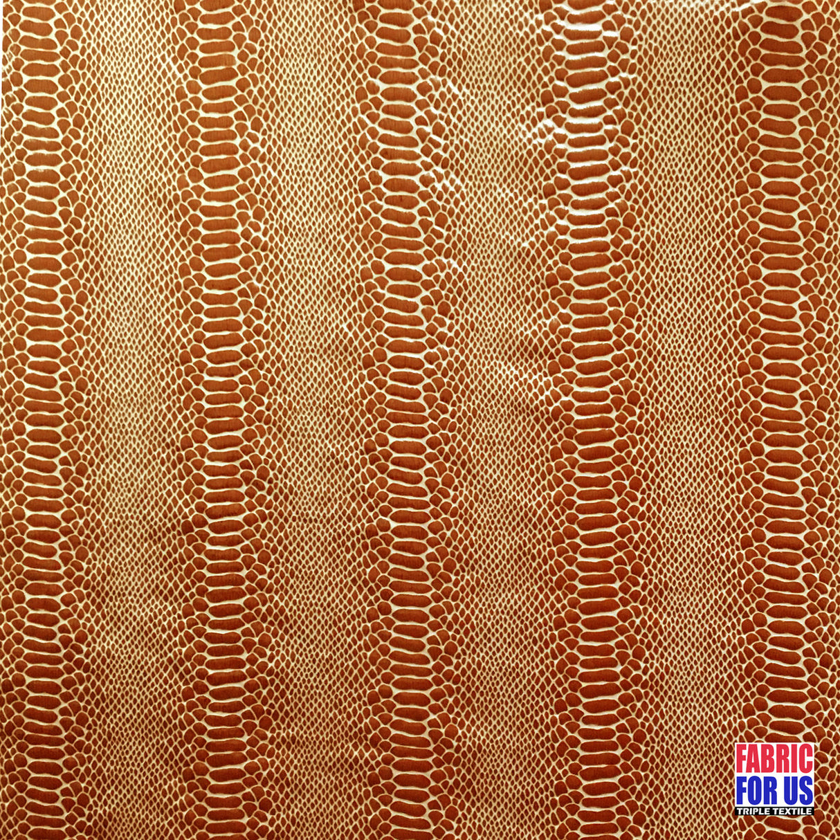 Shiny Stretch Foil Snake Skin Design Polyester Spandex Fabric - Snake Skin Design, Black/Brown/Red, 57" Width