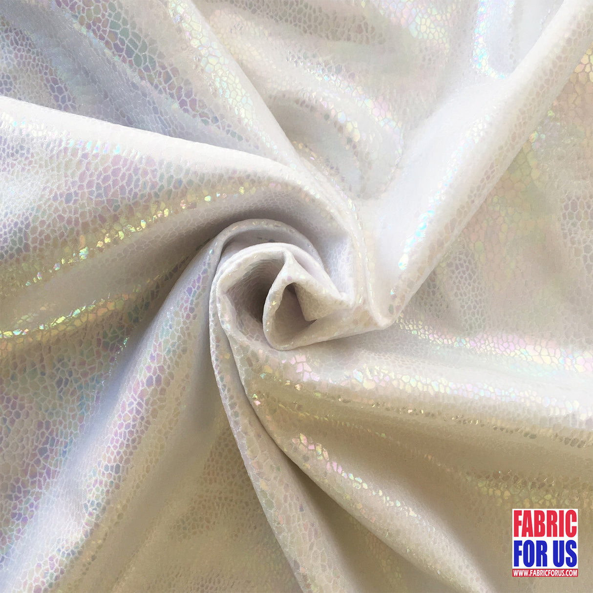 Snake Skin Hologram Nylon Spandex Fabric - White, Lime, Fuchsia, Mauve, Multi, 58/60" Wide