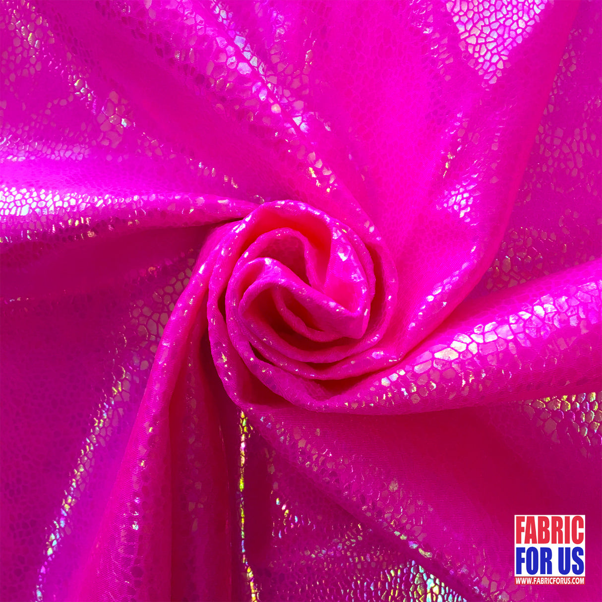 Snake Skin Hologram Nylon Spandex Fabric - White, Lime, Fuchsia, Mauve, Multi, 58/60" Wide